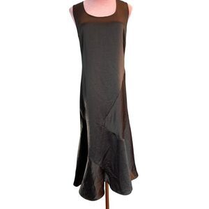 Club Monaco Sheath Dress Tulip Skirt Unlined Sleeveless Dark Olive Side Zip 00